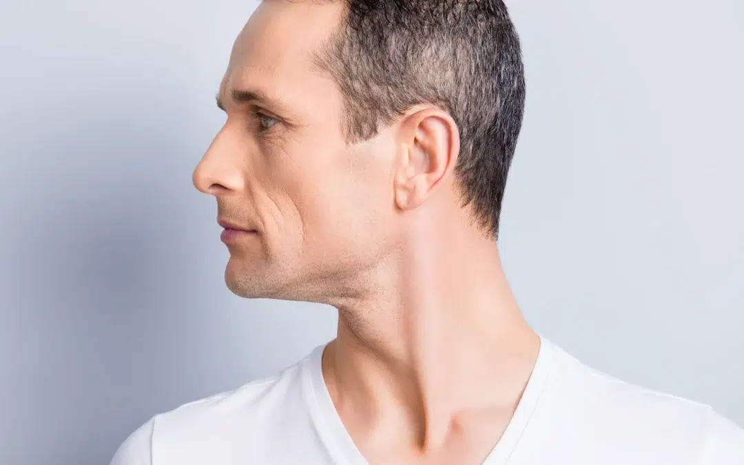 middle aged man neck